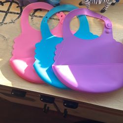 Baby Bibs Purple Pink And Blue Color 