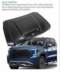 Front Hood Panel Fits For 2017 2018 2019 GMC Sierra 2500 Hood Bonnet Engine Cover Vent Panel Body Kit Replace