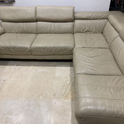 Genuine Leather Sectional Sofa Couch