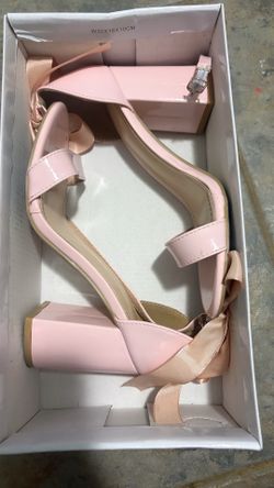 Pink bow heels