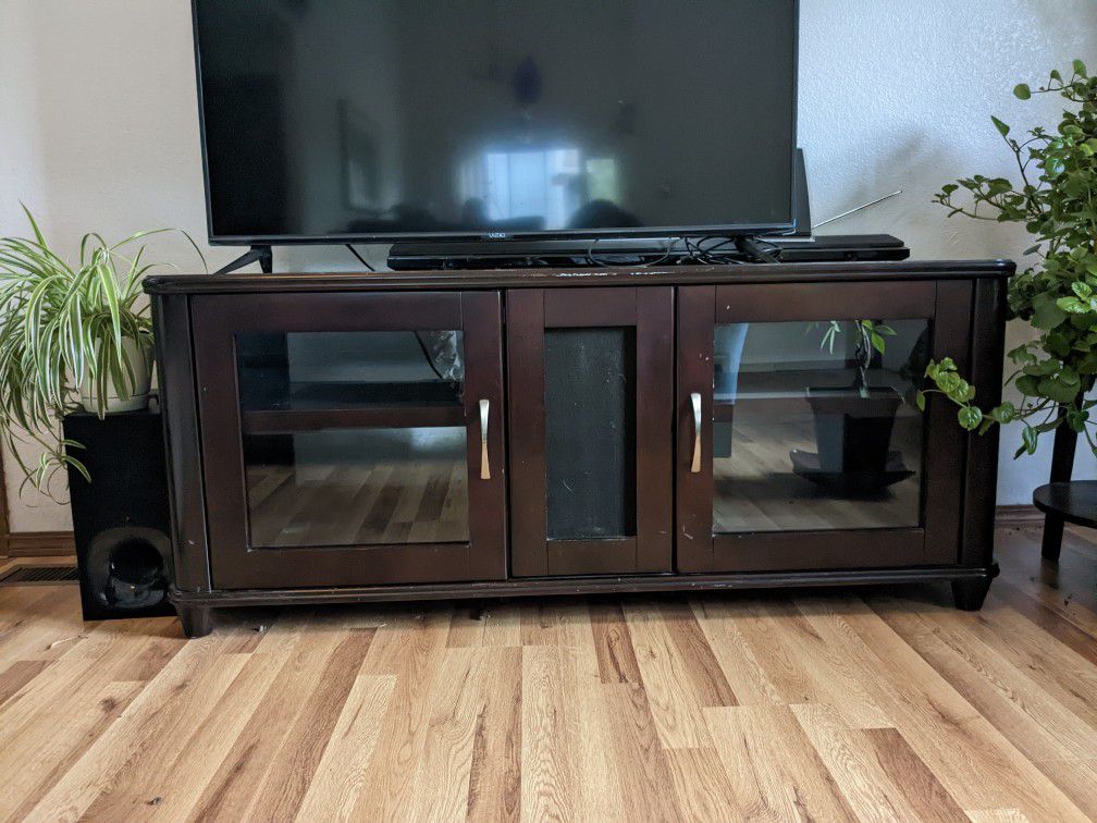 FREE Entertain Center/TV Stand, Solid Wood