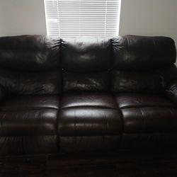 Brown Leather Family Couch
