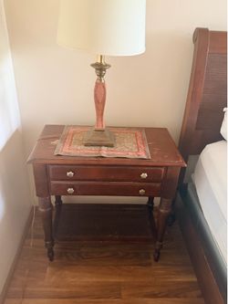 Set of Two Solid Wood Bedside Tables