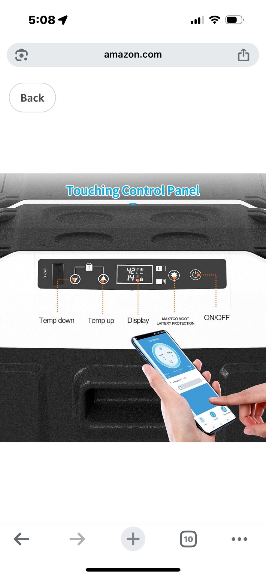 Portable Car Refrigerator, 12V Dual Zone Freezer& Cooler with 12/24V DC&110/240V AC, 4℉~68℉,Car Fridge with APP Control & Wheels for Camping, Travel, Restaurant & Food service equipment