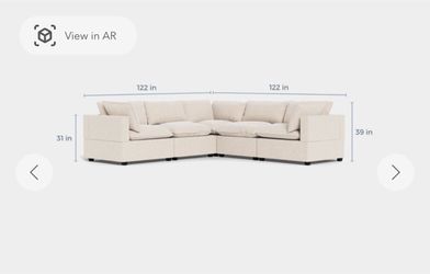 Albany Park Kova Pit Sectional - White Bouclé (Like New!)