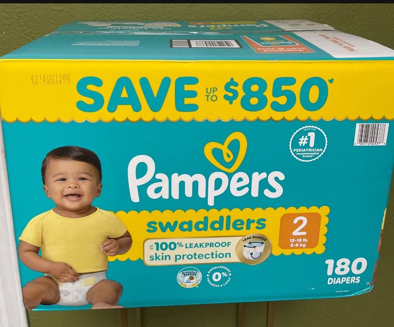 Pampers Swaddlers #2 180 Diapers