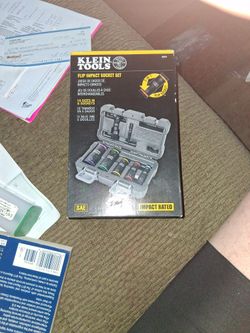 Klein Flip Impact Socket Set.  10 Sizes In 5 Sockets