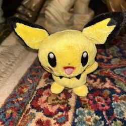 2004 Pokemon Advanced Pichu Bean Bag Plush From Hasbro 