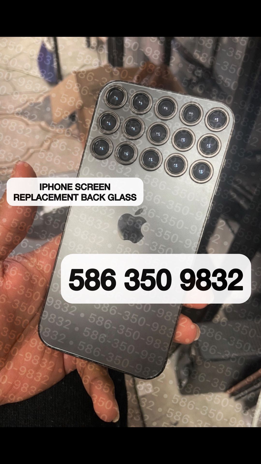 iPhone 17 Pro Max Screen Replacement Cracked Back Glass 16 Pro 14 Pro Max Housing 13 Pro Frame