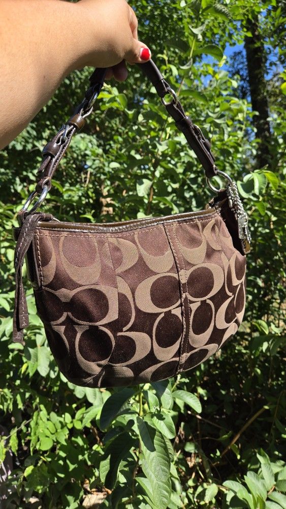 Coach Sateen Soho Hobo Brown Shoulder Bag Purse 12675