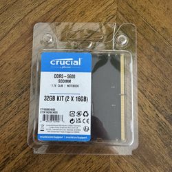 Crucial 32GB DDR5 RAM Kit (2x16GB), 5600MHz( 5200MHz Or 4800MHz ) Laptop Memory