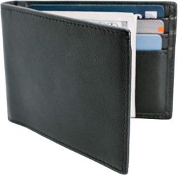 STAY FINE Minimalist Leather Wallet with Money Clip, RFID Blocking Slim Bifold for Men - BRAND NEW IN BOX