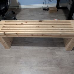 Custom Handmade Scandinavian Slatted Bench - 4ft