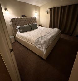 Tuff bed frame with storage drawers will take BEST OFFER NEED GONE