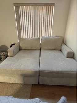 Monterey beach beige grey 76” dual chaise lounger