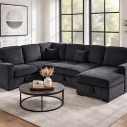 🛋 4-Piece Sleeper Sectional w/ Storage + USB 