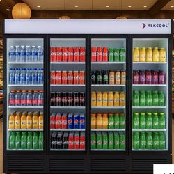 Coolers and display shelves for sale.