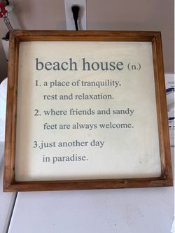 Wood beach house sign