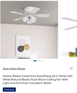 Harbor Breeze Coachman Easy 2Hang 42-in Ceiling Fan (White)