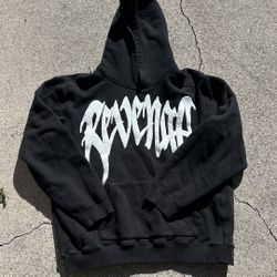 Revenge Metallic Silver Arch Logo French Terry Hoodie 