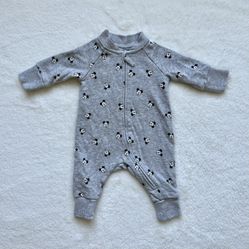 H&M Organic Cotton Jumpsuit With Mickey Mouse Print, Newborn