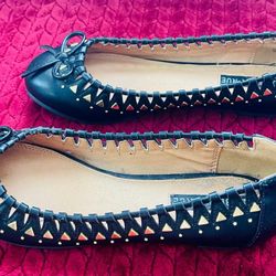 Izabella Rue,Black Flat Shoes, Size 7.5. Worn Once. Like ke New!