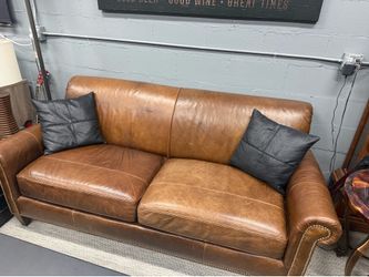 Brown leather furniture