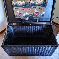 RUSTIC SALE! Vintage Western Vest & Baskets, Syroco Birds, Storage Bench, Horse Landscape Painting $25 Antique Chairs, Nesting Side Tables $45 READ⬇