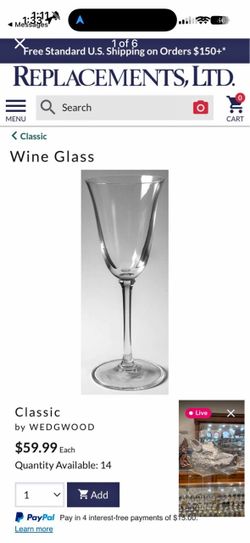 Classic by Wedgewood Vera Wang Wine Glasses - NEW - (12 total) $40 each or $400 for 12