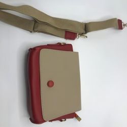 Women Bag red and cream color Shoulder Crossbody Bag PU Square Mob
,i only ship  item