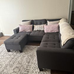 Grey Sectional 6 Seater Couch 