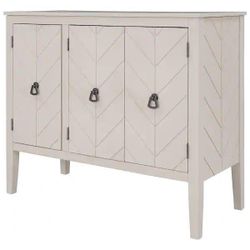 WF281388AAK New Cream Accent Storage Cabinet Wooden Cabinet with Adjustable Shelf