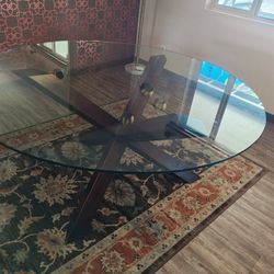 ROUND GLASS DINING TABLE 