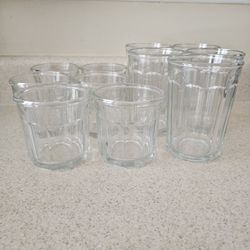 Lot Of 11 Vintage Luminarc French Working Glass Tumblers! 6-qty 14oz. 5-qty 20oz. 