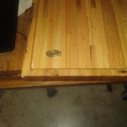 SOLID OAK CUSTOM TABLES FROM WESTERN HERITAGE FURNITURE WITH HIGH QUALITY BLACK IRON BASES