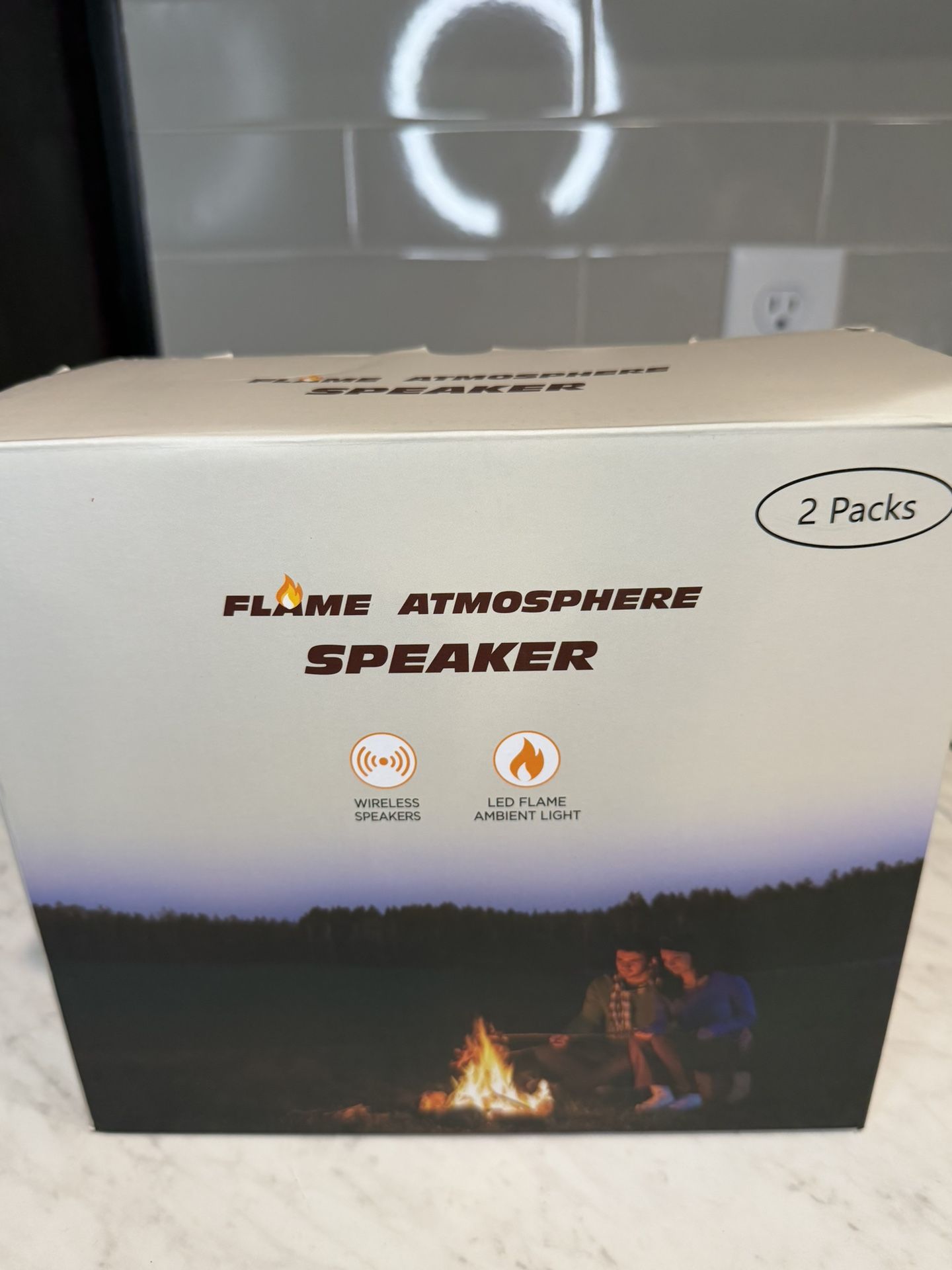 LED Flame Bluetooth Speakers – 2 Pack – New (Open Box)