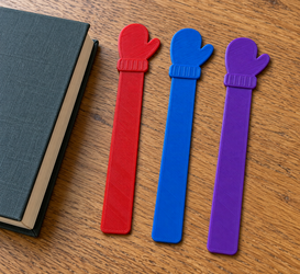 Mitten Bookmark Set of 3 | Winter Reading Gifts | Choose Each Color | 3D Printed PETG