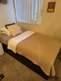 Twin Bed Frame with Tuft and Needle Mattress