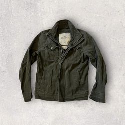 Hollister La Jolla Military Jacket Mens XL Cotton Utility Field Coat Green