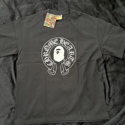 Men’s Bape& Chrome Heart T Shirt