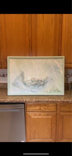 3D Nautical Shell & Netting Wall Large Art (26x38) - Real Netting & Conch Shells