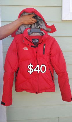 The North Face Red Puffer Jacket with Hood