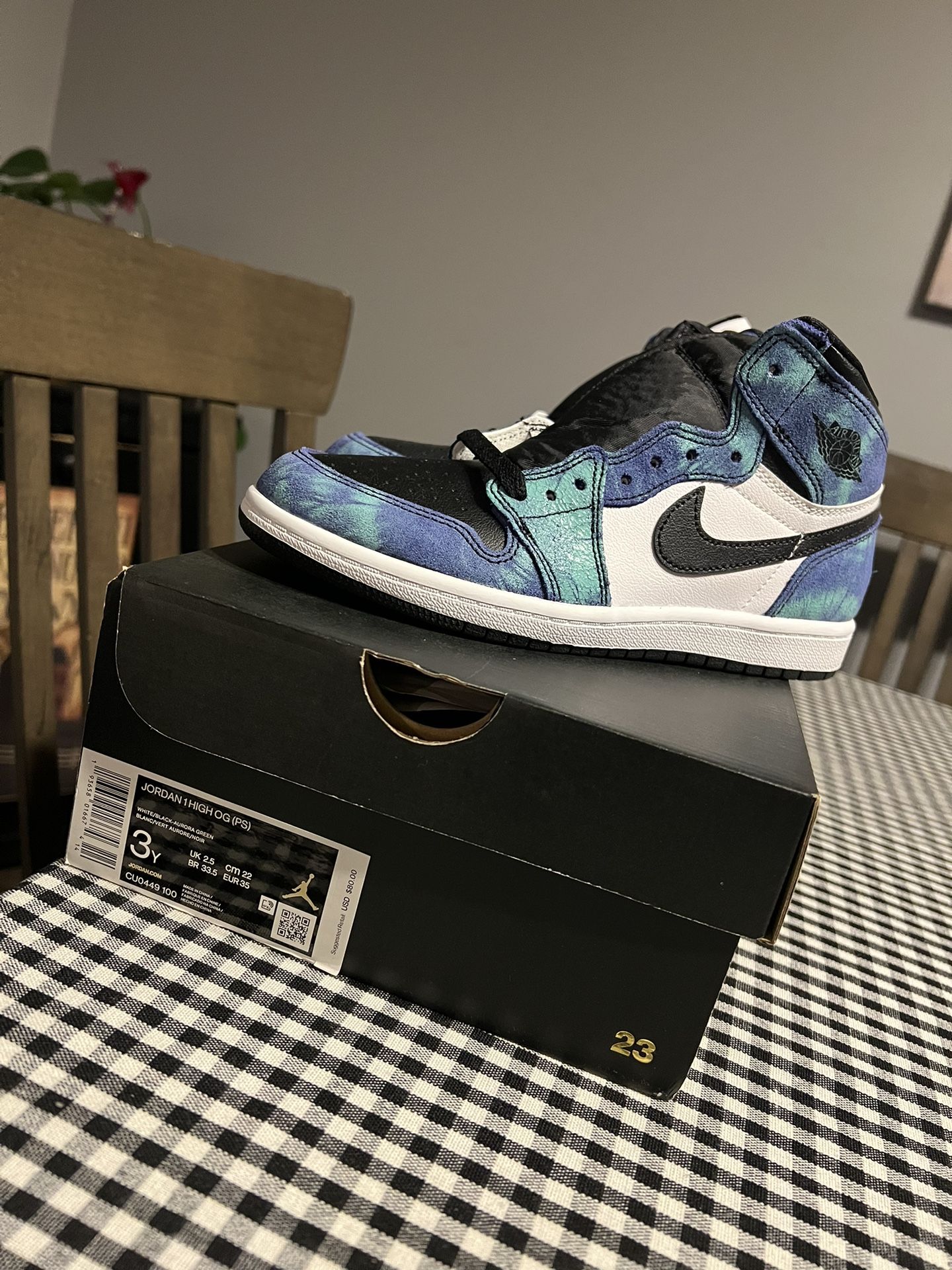 Jordan 1 Tie Dye 3Y/4.5W $160