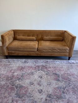 Velvet Mustard Sofa