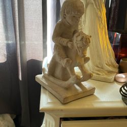 Austin Productions Boy On Rocking Horse Bright Eyes 1985 Sculpture 