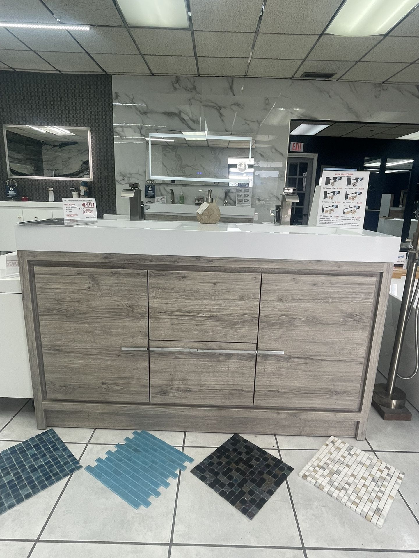 Great Deal! 60inch Double Sink Bathroom Vanity Ready To Install High Quality