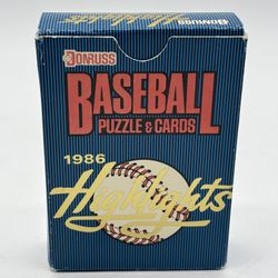 1986 Donruss Highlights Full 56 Card Set Hank Aaron Puzzle Card sealed set