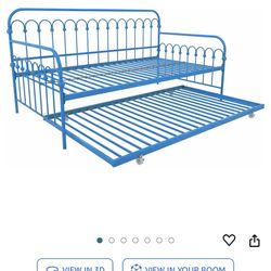 Blue Day Bed With Trundle 
