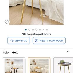 Grey and Gold Round End Table Top 