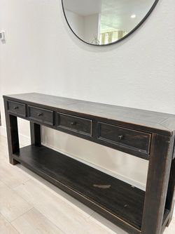 Rustic Black Console Table